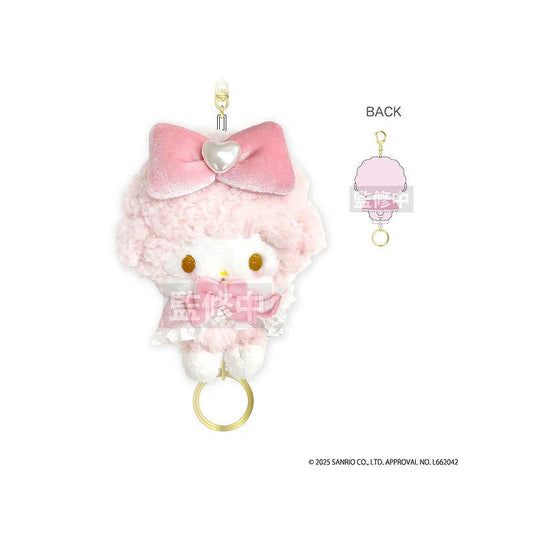 SANRIO | My Sweet Piano Plush Keychain with Reel Bag Charm 90×115x74mm (Pink)