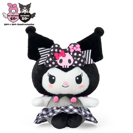 SANRIO | Kuromi Plush Toy M W21 x H35 x D17 cm (My Melody 50th Anniversary & Kuromi 20th Anniversary/Black Pink Party)