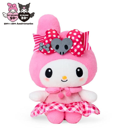 SANRIO | My Melody Plush Toy M W21 x H35 x D17 cm (My Melody 50th Anniversary & Kuromi 20th Anniversary/Black Pink