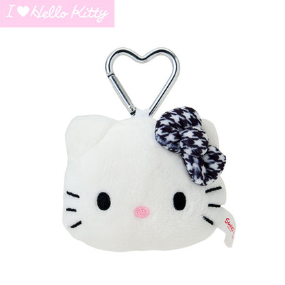 SANRIO | Face-Shaped Mascot Holder Bag Charm Black 8.4 x 8.0 x 5.2cm (I Love Hello Kitty)