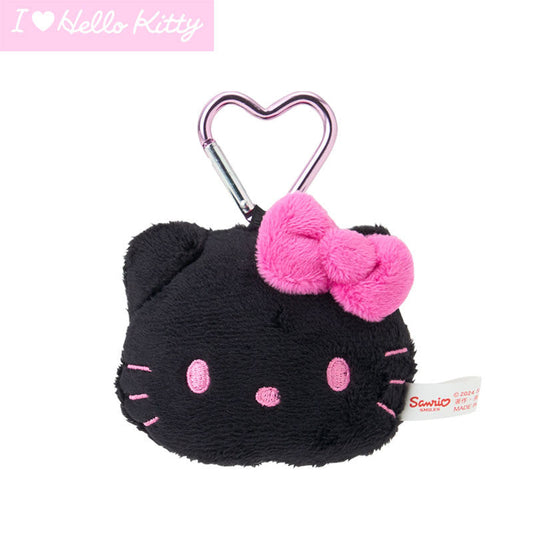 SANRIO | Face-Shaped Mascot Holder Bag Charm Black 8.4 x 8.0 x 5.2cm (I Love Hello Kitty)