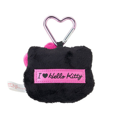 SANRIO | Face-Shaped Mascot Holder Bag Charm Black 8.4 x 8.0 x 5.2cm (I Love Hello Kitty)