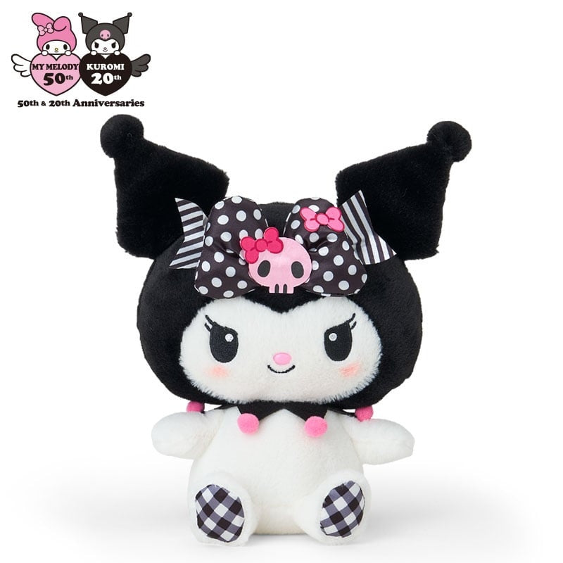 SANRIO | Kuromi Plush Toy S W16.5 x H26 x D12 cm (My Melody 50th Anniversary & Kuromi 20th Anniversary/Black Pink Party)