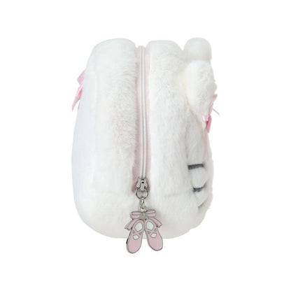 SANRIO | Hello Kitty Face-shaped Pouch 22.1 x 13.3 x 8.7cm (White Cat Ballerina)