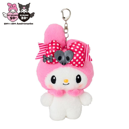 SANRIO | My Melody Mascot Plush Pouch Keychain W15 x H16.5 x D5.5 cm (My Melody 50th Anniversary & Kuromi 20th