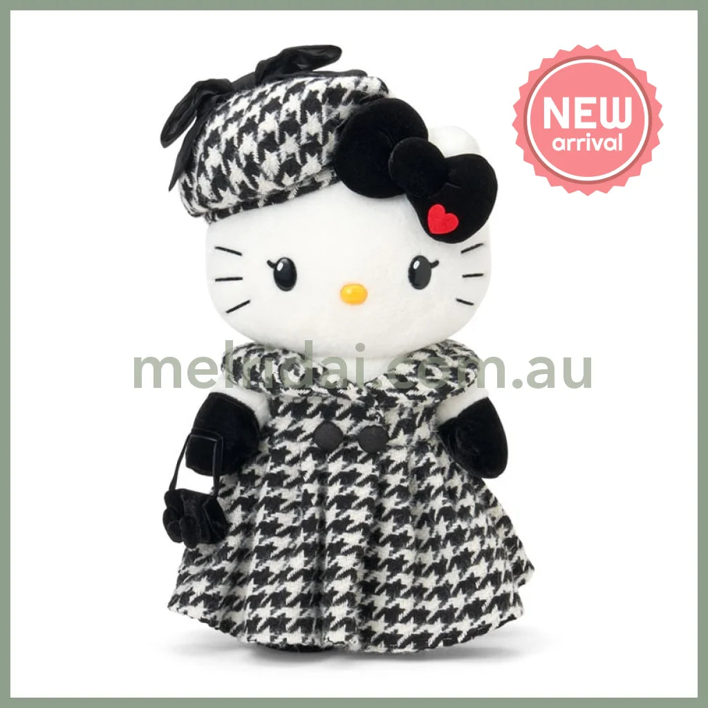 【Pre-order】SANRIO | Hello Kitty Limited Birthday Doll Plush Toy 280×165×450mm (Monochrome Girly Twin Coordinate)