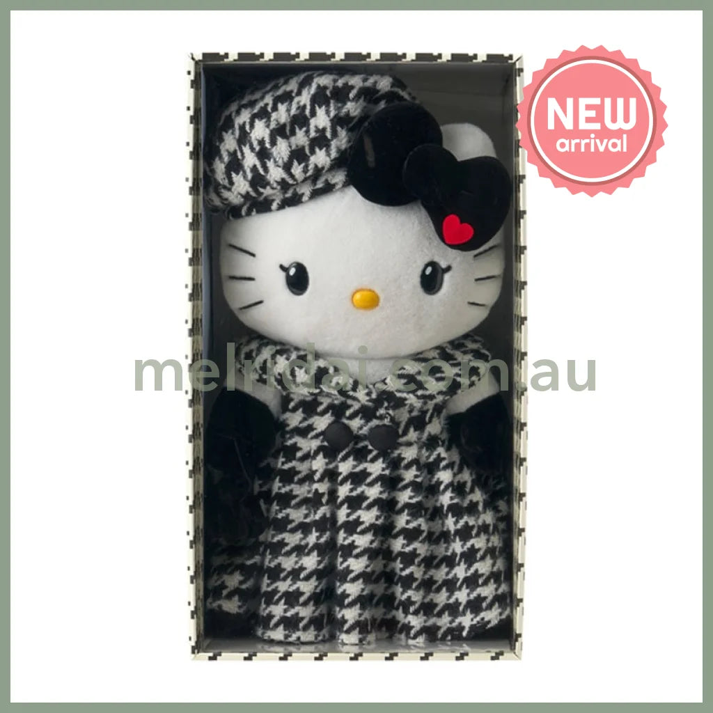 【Pre-order】SANRIO | Hello Kitty Limited Birthday Doll Plush Toy 280×165×450mm (Monochrome Girly Twin Coordinate)
