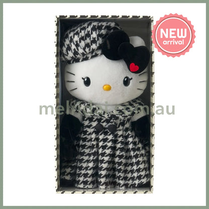 【Pre-order】SANRIO | Hello Kitty Limited Birthday Doll Plush Toy 280×165×450mm (Monochrome Girly Twin Coordinate)