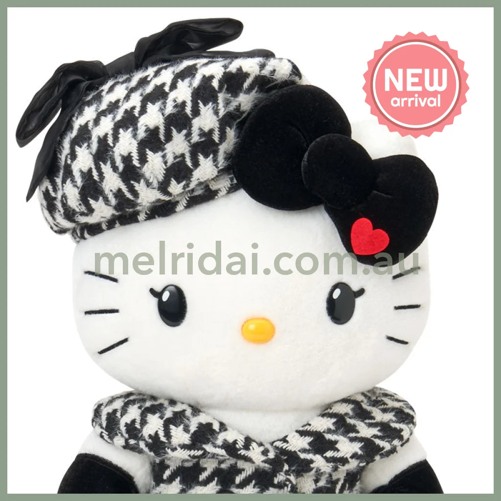 【Pre-order】SANRIO | Hello Kitty Limited Birthday Doll Plush Toy 280×165×450mm (Monochrome Girly Twin Coordinate)