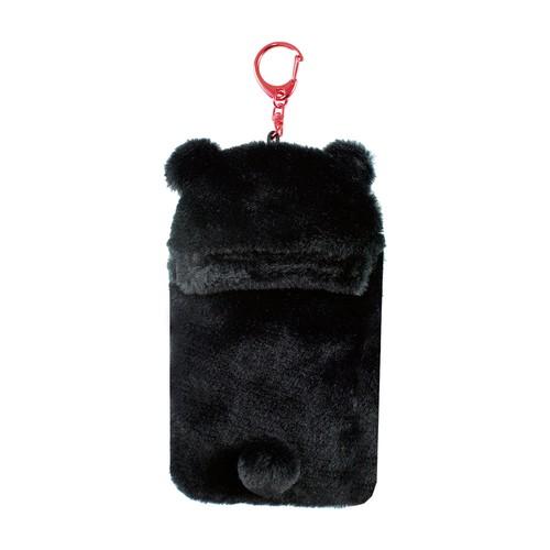 Gloomy Bear | Fluffy Photo Holder Card Case Keychain 160×90×20mm (Black)