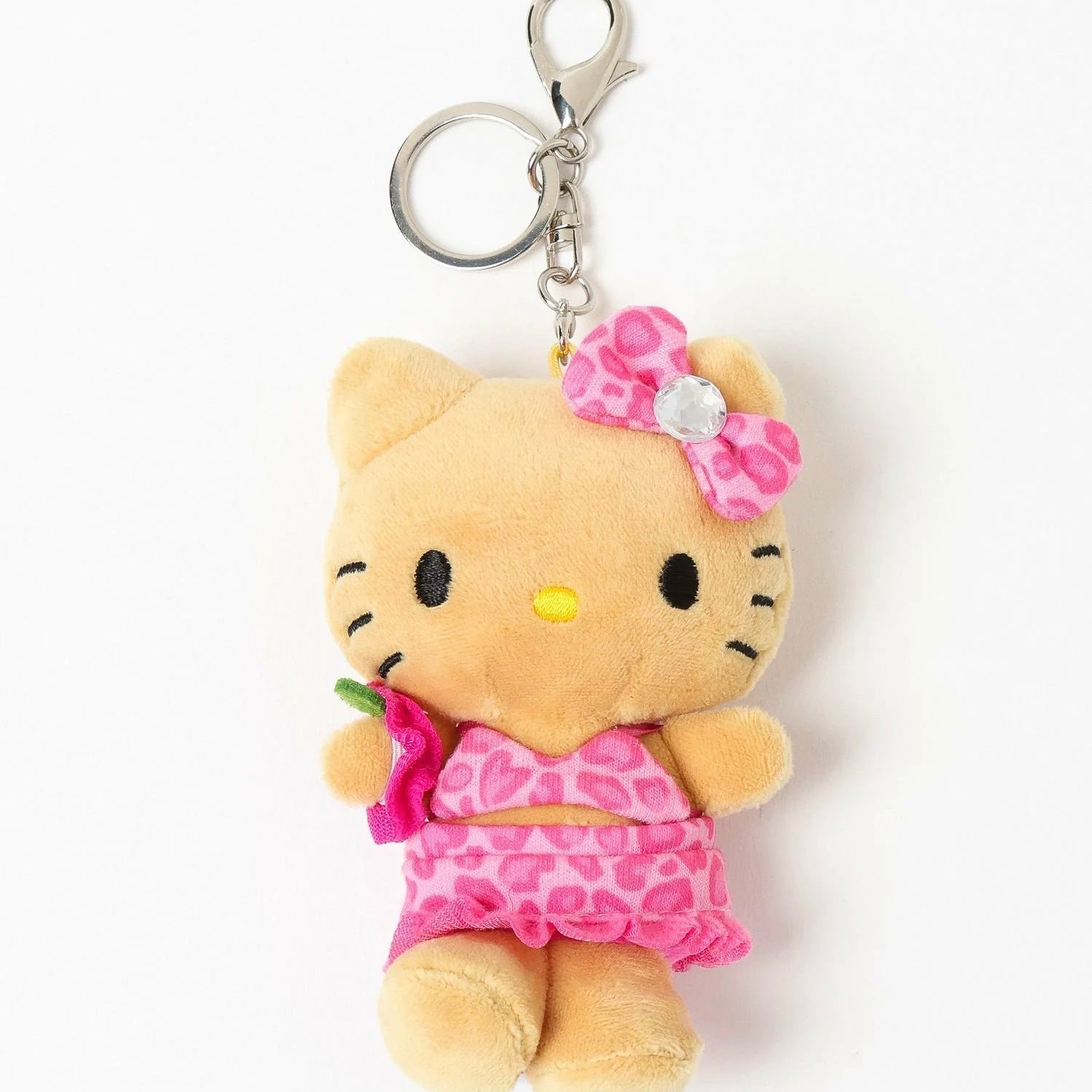 SANRIO x 10C REPIPI | Hello Kitty Mascot Fur Keychain Mascot Holder Bag Charm 100 x 55mm (Swimsuit Tanned)