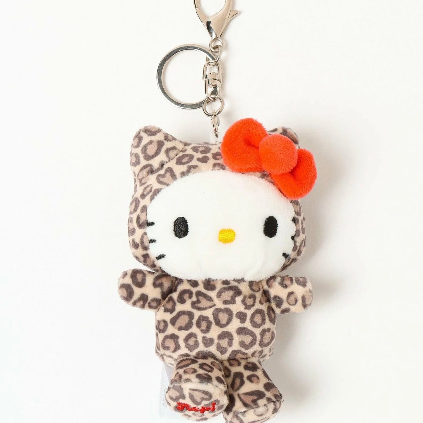 SANRIO x 10C REPIPI | Hello Kitty Mascot Fur Keychain Mascot Holder Bag Charm 100 x 55mm (Leopard)