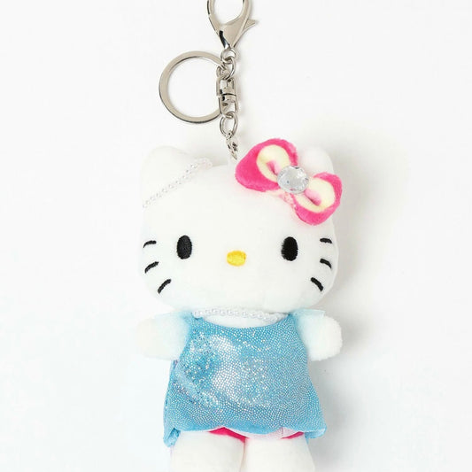 SANRIO x 10C REPIPI | Hello Kitty Mascot Fur Keychain Mascot Holder Bag Charm 100 x 55mm (Blue)