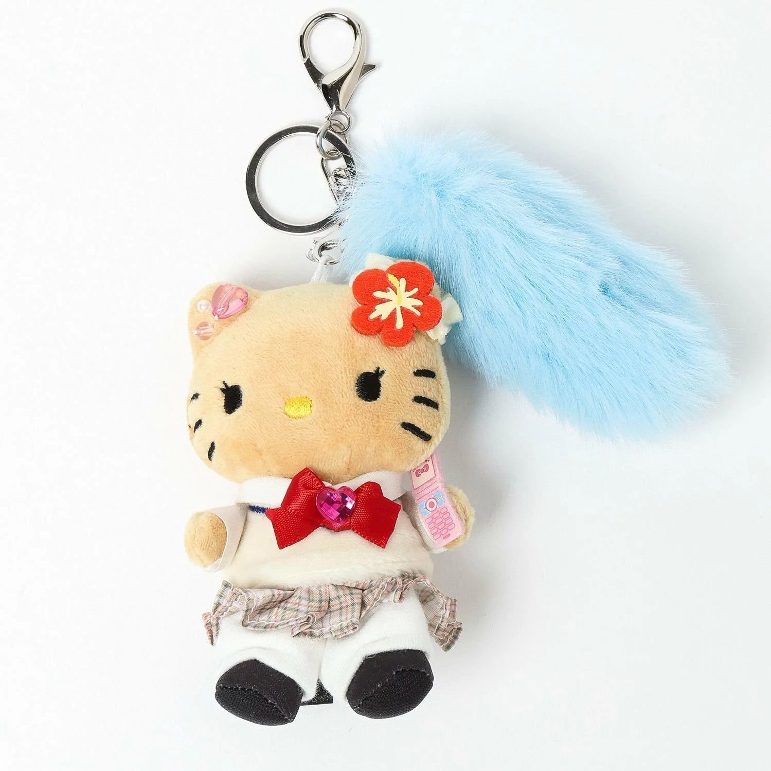 SANRIO x 10C REPIPI | Hello Kitty Mascot Fur Keychain Mascot Holder Bag Charm 100 x 55mm (Swimsuit Black)
