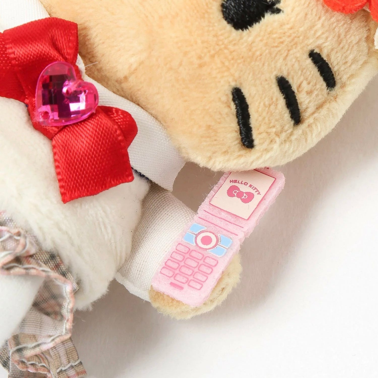 SANRIO x 10C REPIPI | Hello Kitty Mascot Fur Keychain Mascot Holder Bag Charm 100 x 55mm (Swimsuit Black)