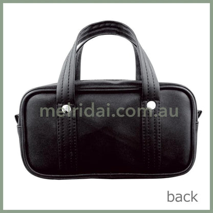 Q-LiA | Boston Bag Pen Case Pen Pouch H100×W195×D55mm (Black)