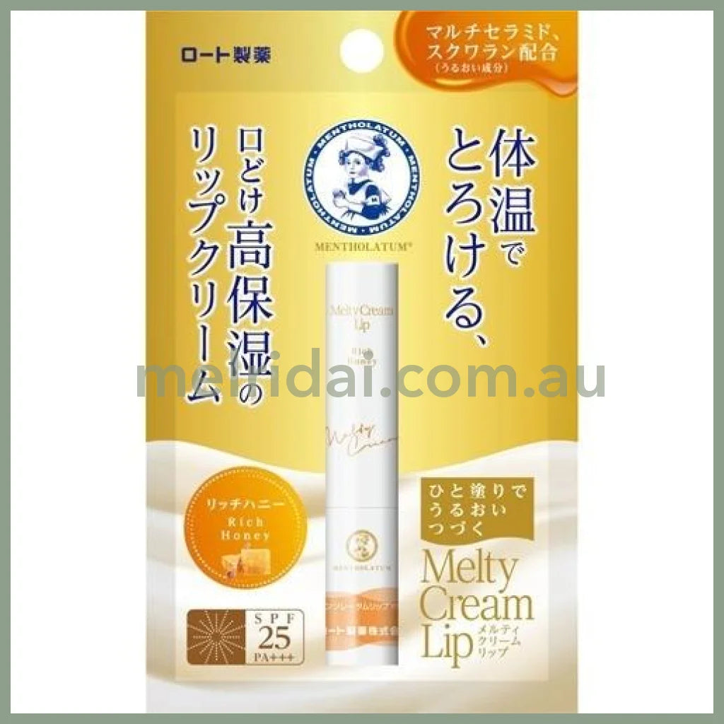 Rohtomentholatum Melty Cream Lip Stick Balm Spf25 Pa+++ Rich Honey
