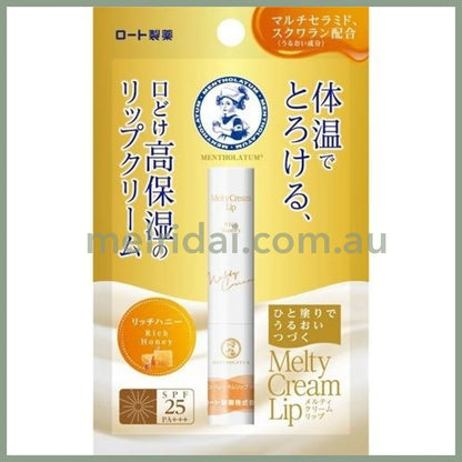 Rohtomentholatum Melty Cream Lip Stick Balm Spf25 Pa+++ Rich Honey