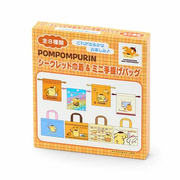 SANRIO | Pompompurin Secret Drawstring Bag & Mini Tote Bag Blind Box 125x20x140mm (Pompompurin 30th Anniversary Shop Exclusive)