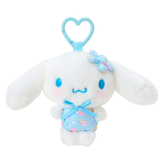SANRIO | Cinnamoroll Mascot Holder Plush Keychain Bag Charm 11.8 x 11.3 x 5.0cm (Minnano Quilt)