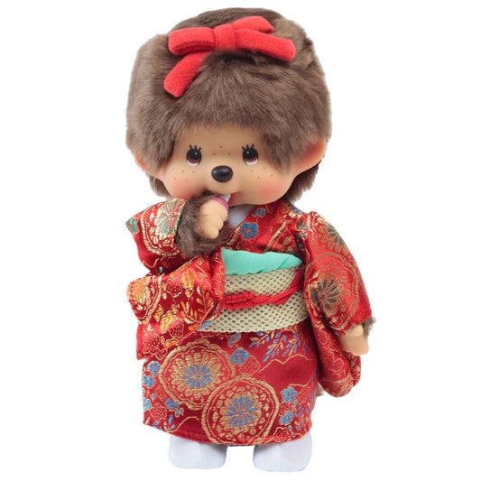 Monchhichi | Girl Plush Doll Plush Toy 140x80x210mm (Kimono Red)