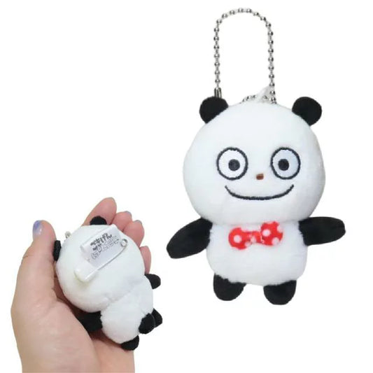 Studio UG | Panda Mascot Holder Bag Charm Plush Keychain with Badge 70x95x35mm