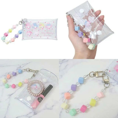 SANRIO | Clear Multi Case with Colorful Bead Chain 110×60×20mm (My Melody 50th Anniversary)