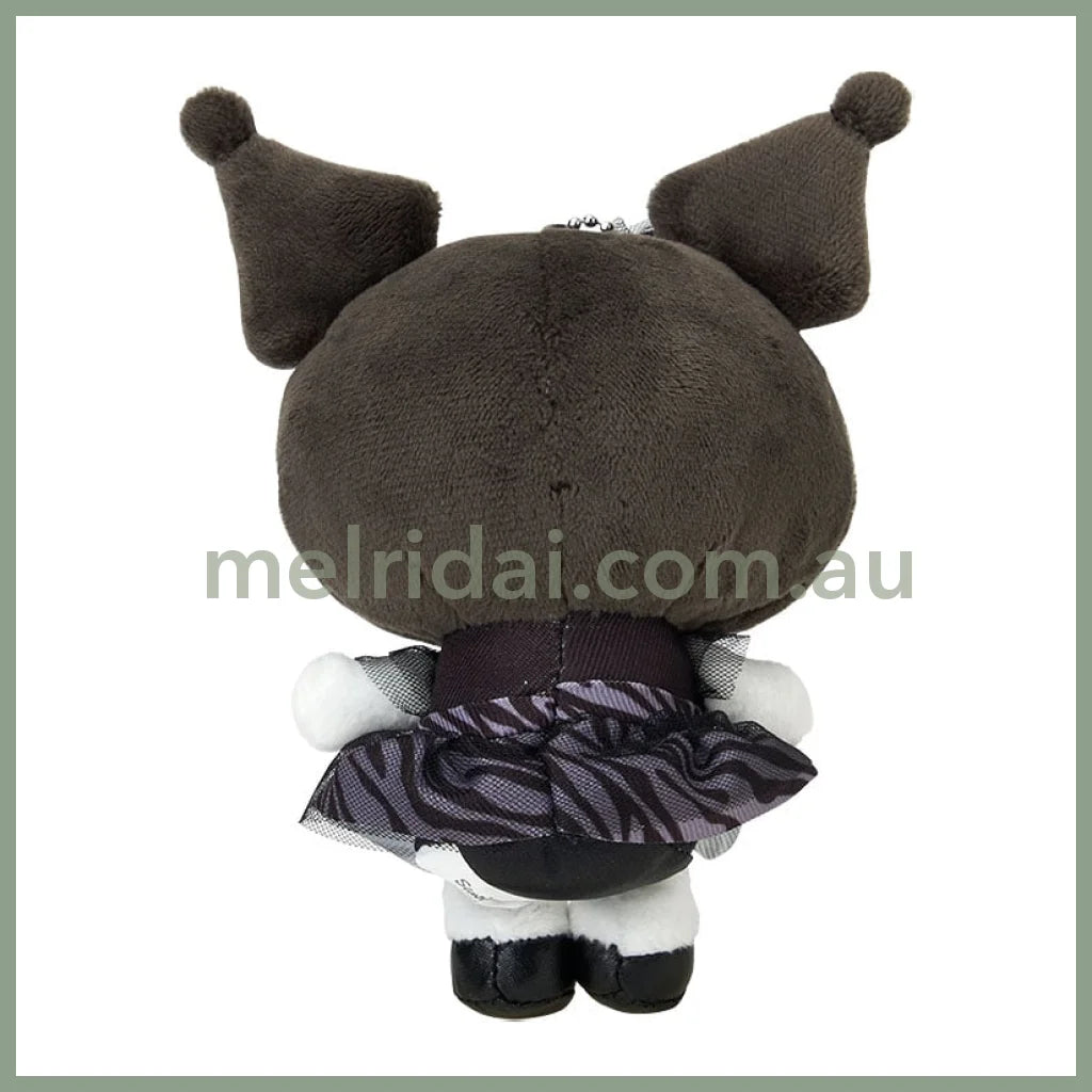 SABRIO | Kuromi Mascot Holder Plush Keychain Bag Charm 110 x 75 x 155mm (Monotone Animal)