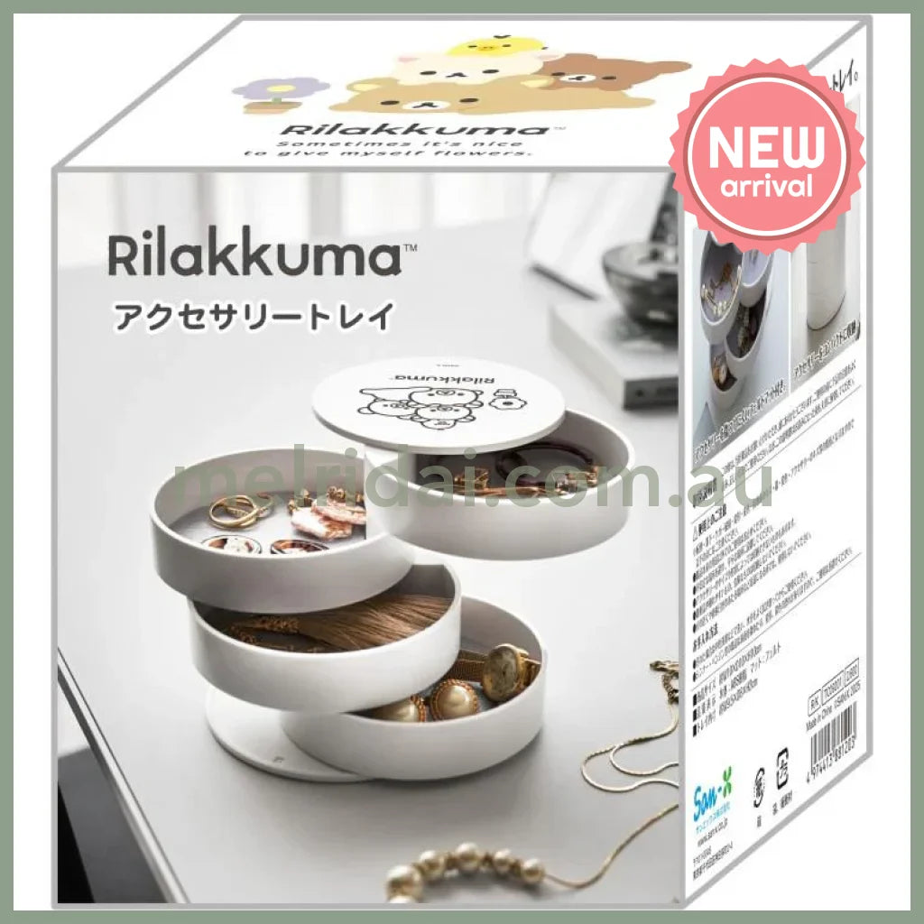 San-X | 4-tier Tray Accessory Tray 100×Φ100mm (Basic Rilakkuma Flower)