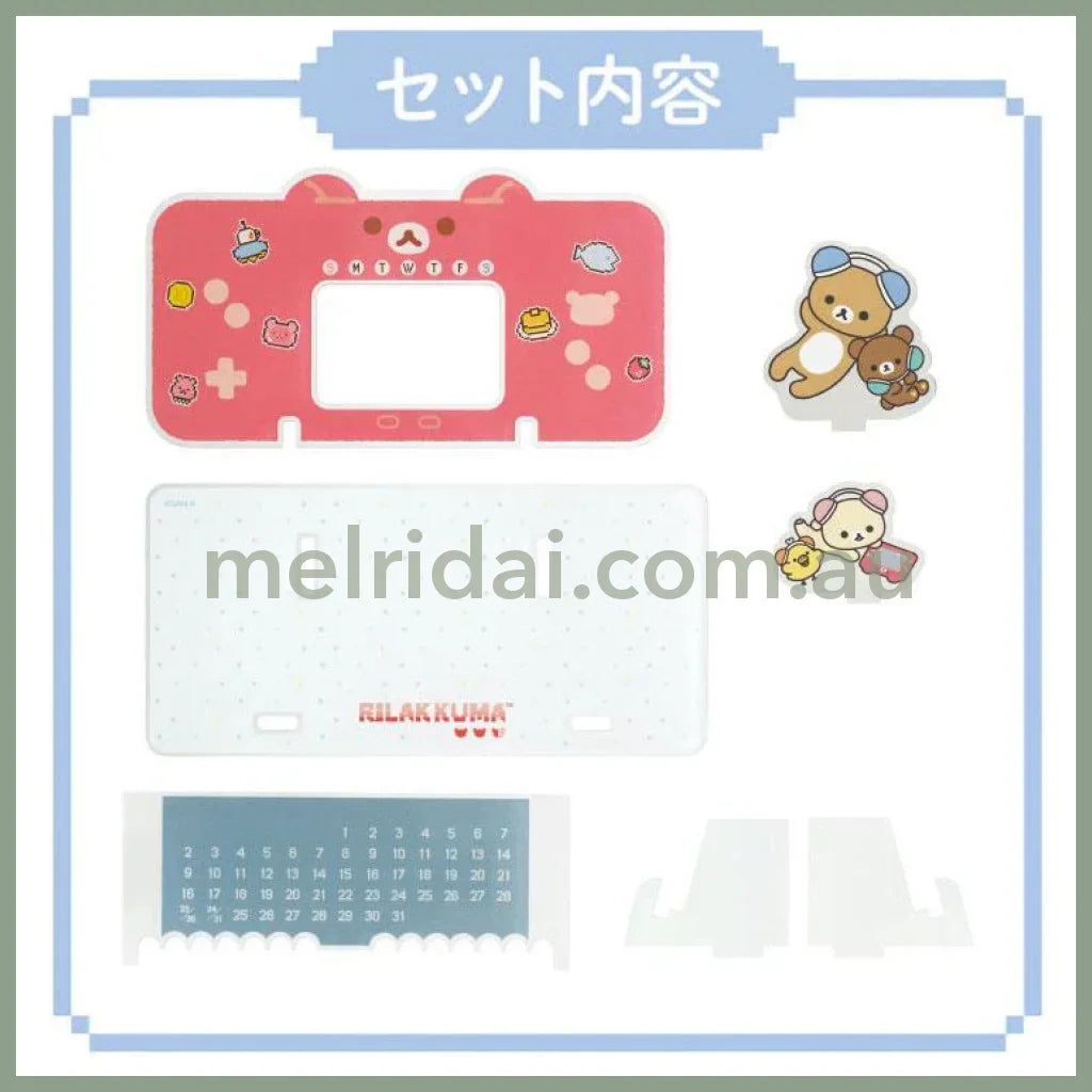 SAN-X | Acrylic Perpetual Calendar 75×155mm (Rilakkuma Gaming)