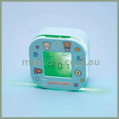 SAN-X | Alarm & Clock & Timer & Thermometer Four in One 70×70×35mm (Rilakkuma Gaming)