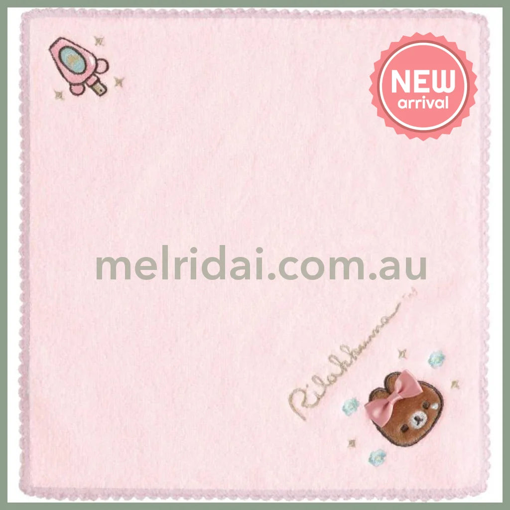 SAN-X | Chairoikoguma Hand Towel Handkerchief 250×250mm (Makeup Rilakkuma)