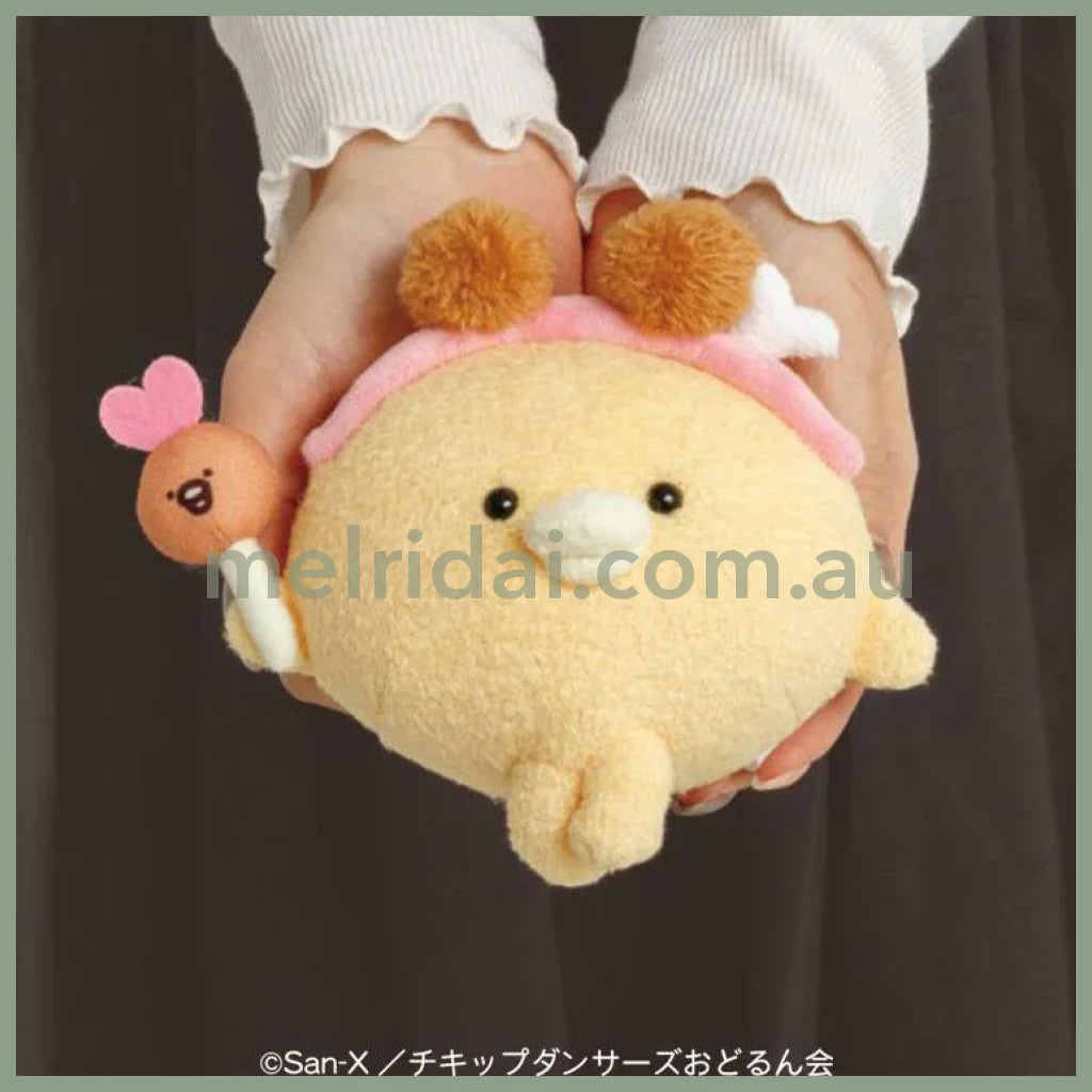 SAN-X | Chickip Dancers Fried Chicken Love Bone Plush Toy 140×140×75mm (Karaage Love)