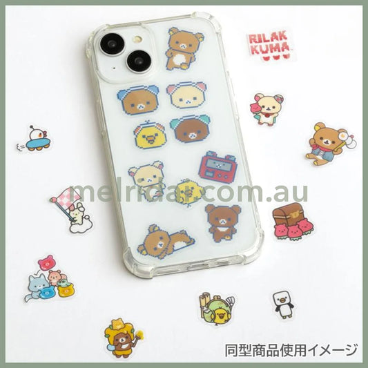 SAN-X | Clear Seal Bits Sticker Pack 100 x 115 x 20 mm (Rilakkuma Gaming Pixel Art)