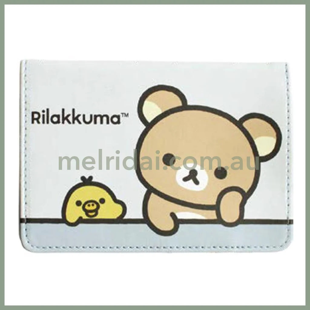 SAN-X | Kiiroitori & Rilakkuma Passport Cover Card Holder 100×141×10mm (Light Grey)