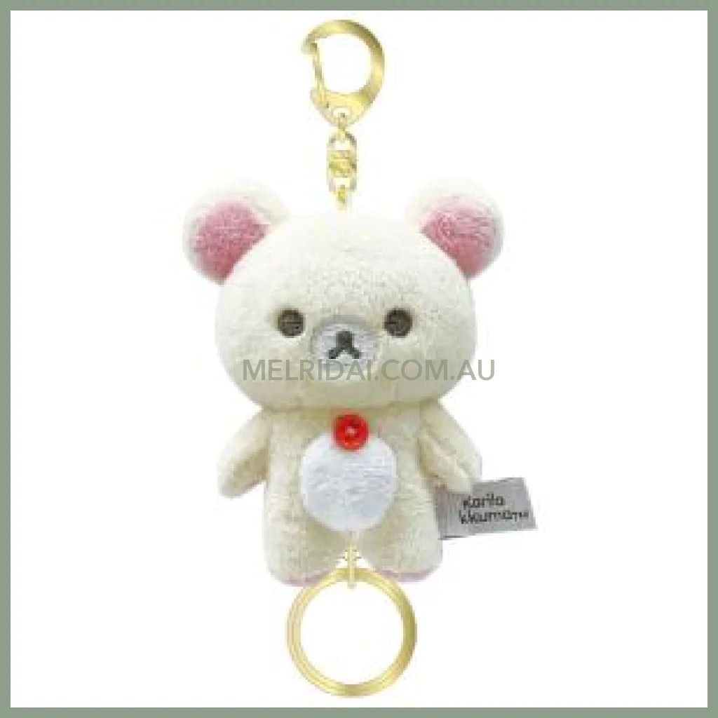 SAN X | Korilakkuma Fluffy Reel Attached Mascot Plush Keychain Bag Charm H110×W80×D55mm