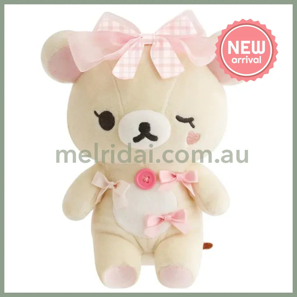SAN-X | Korilakkuma Plush Doll Plush Toy Ribbon Wink 190×150×105mm (Makeup Rilakkuma