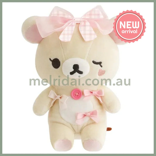 SAN-X | Korilakkuma Plush Doll Plush Toy Ribbon Wink 190×150×105mm (Makeup Rilakkuma