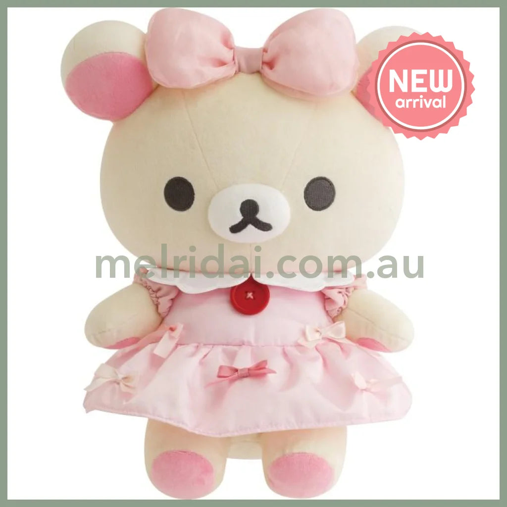 SAN-X | Korilakkuma Ribbon Dress Plush Toy Plush Doll M 300×245×170mm (Makeup Rilakkuma)