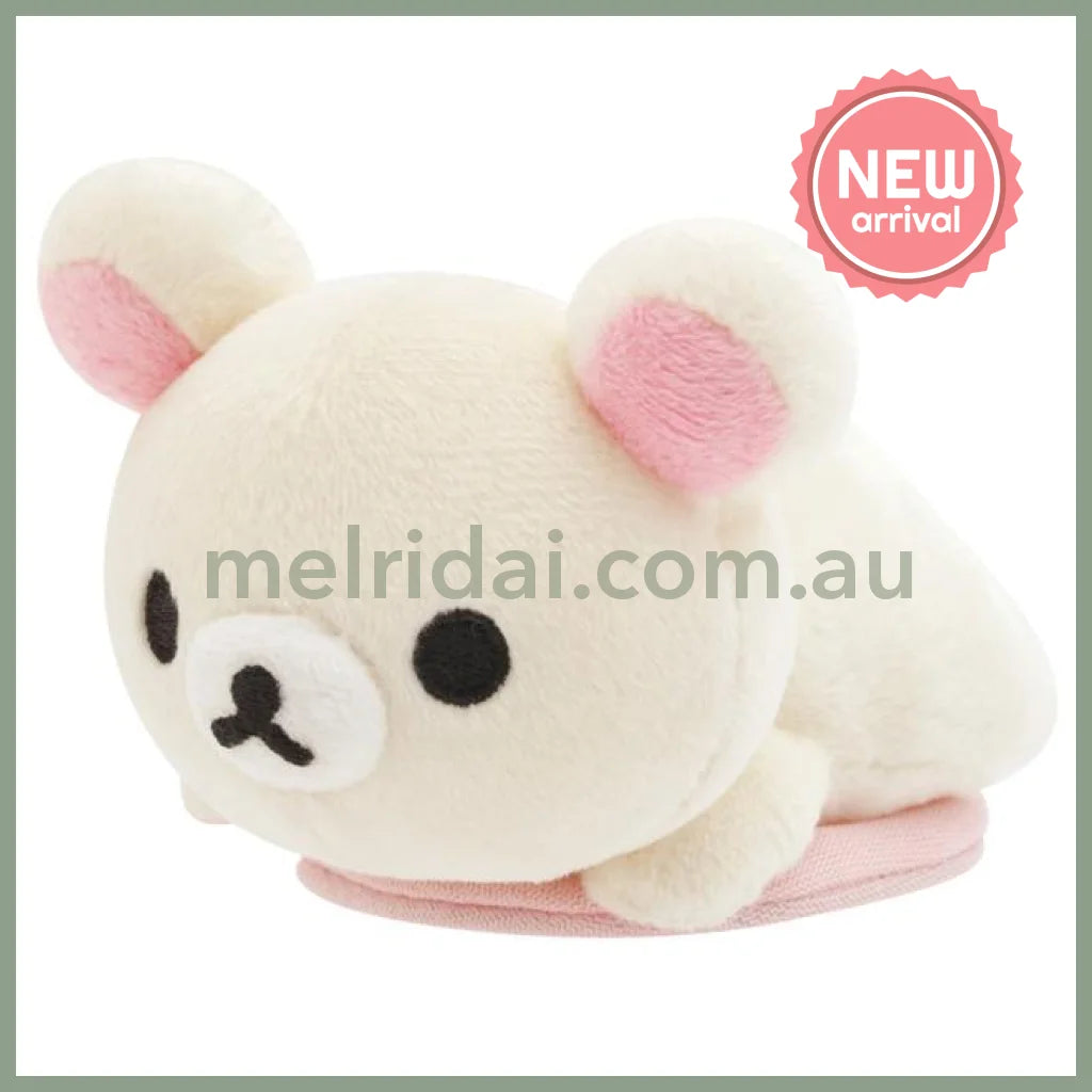 SAN-X | Korilakkuma Shoulder Plush Toy with Magnet 60×65×85mm (Rilakkuma Sleeping Together Lying Down)