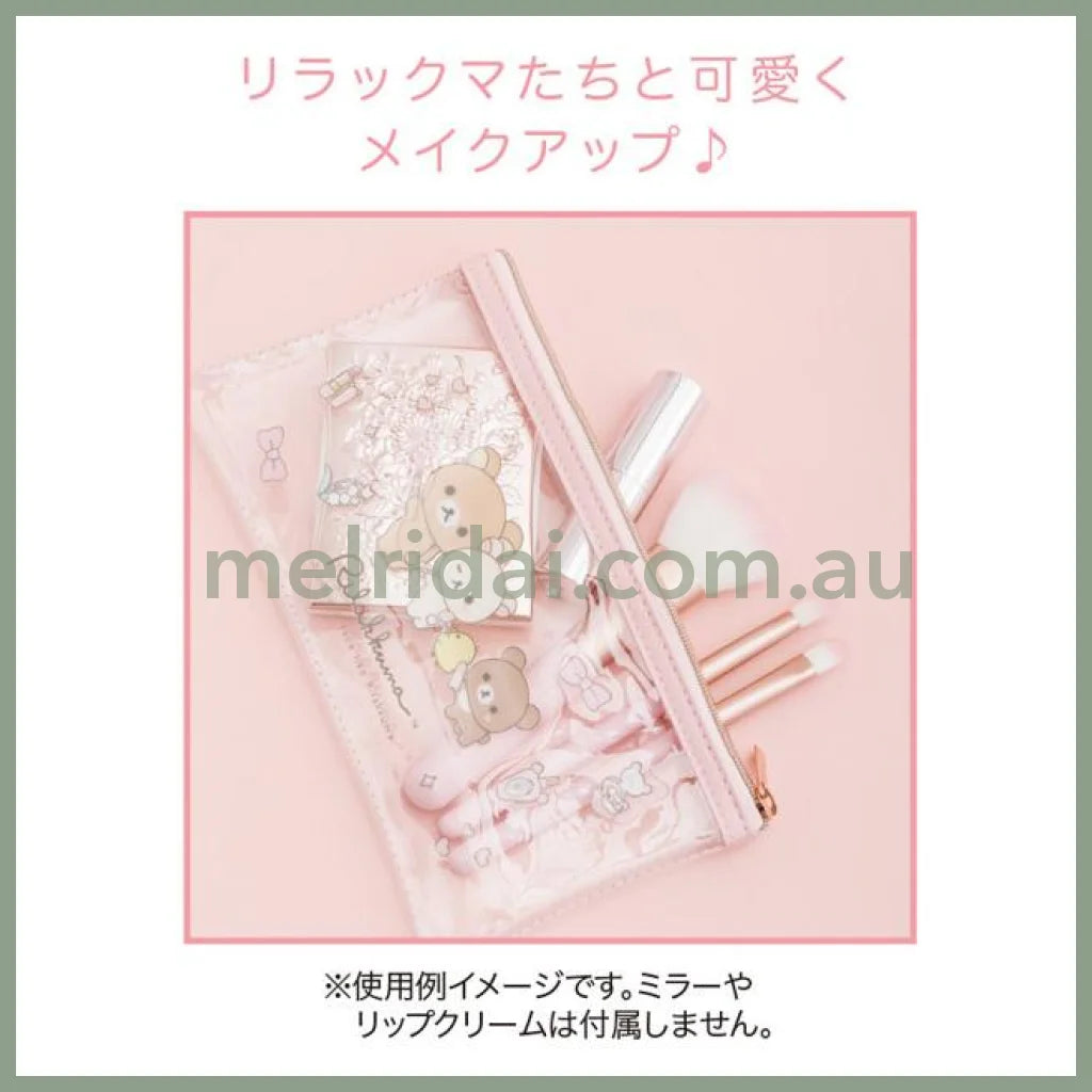 SAN-X | Makeup Brush Set with Pouch 100×200mm (Makeup Rilakkuma)