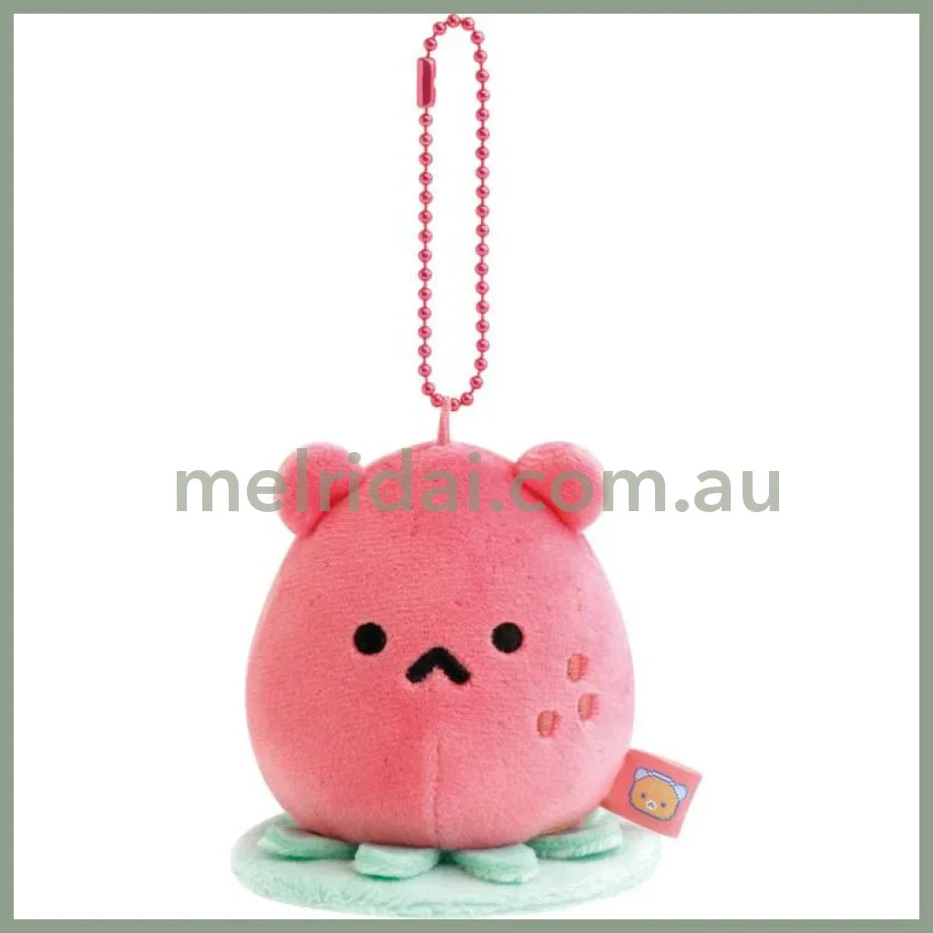 SAN-X | Partner Plush Strawberry Alien Hanging Plush Keychain Bag Charm & Magnet 80×85×60mm (Rilakkuma Gaming