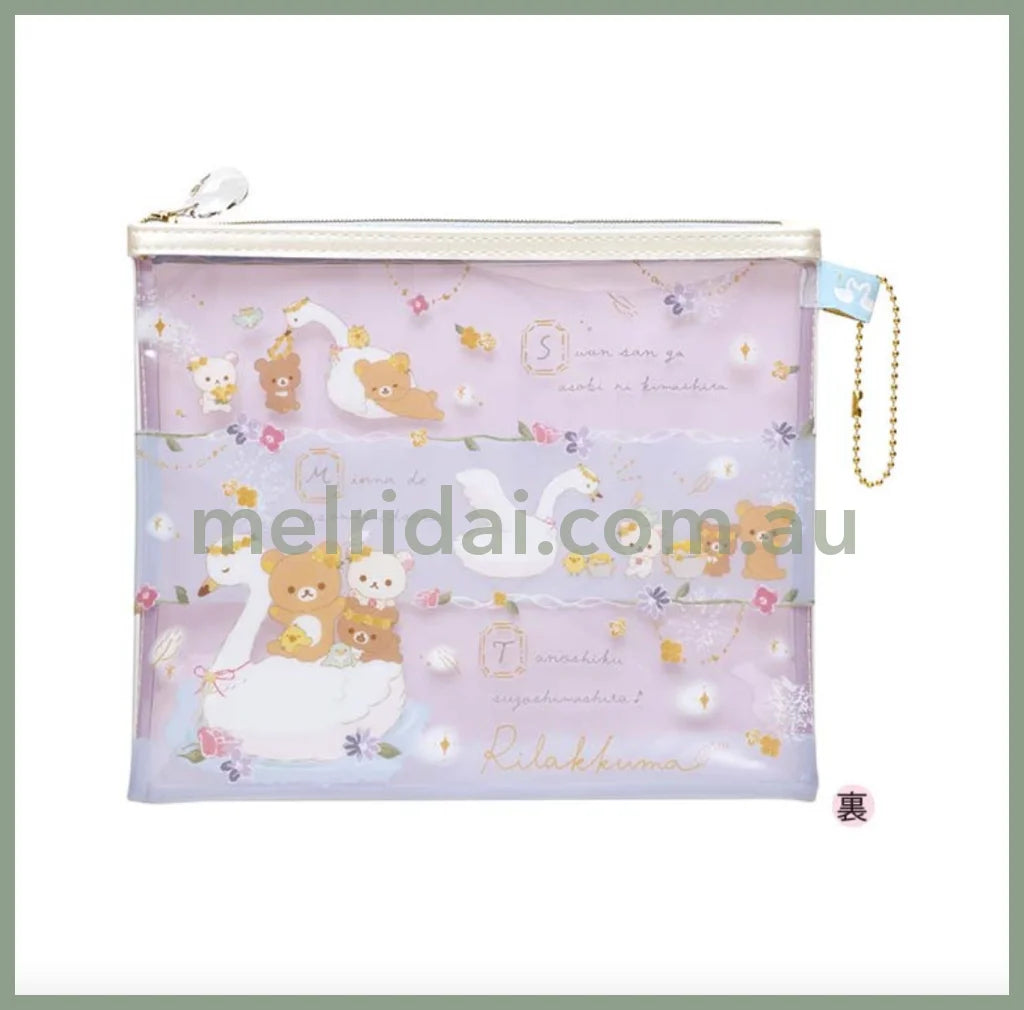 San-Xpouch Set Rilakkuma Swan And Golden Flower