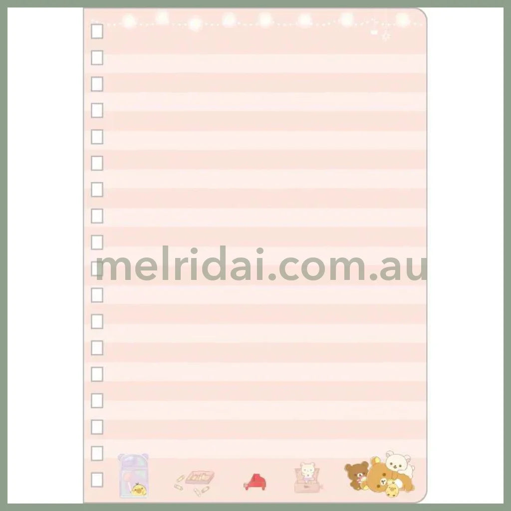 San-X | Rilakkuma B6 Ring Notebook - 50 Colorful Pages (Lovely House)