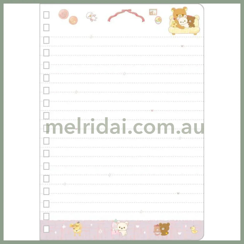 San-X | Rilakkuma B6 Ring Notebook - 50 Colorful Pages (Lovely House)