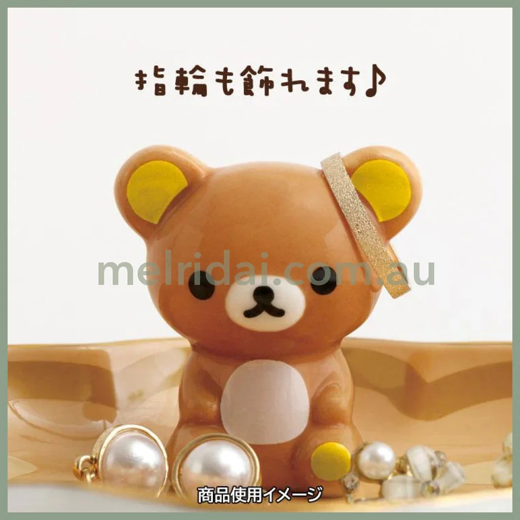 SAN-X | Rilakkuma Ceramic Accessory Tray 40×110×110mm (Mister Donut Standing)