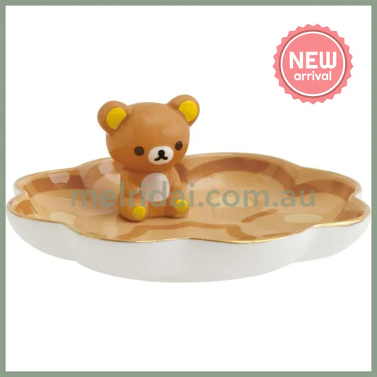 SAN-X | Rilakkuma Ceramic Accessory Tray 40×110×110mm (Mister Donut Standing)