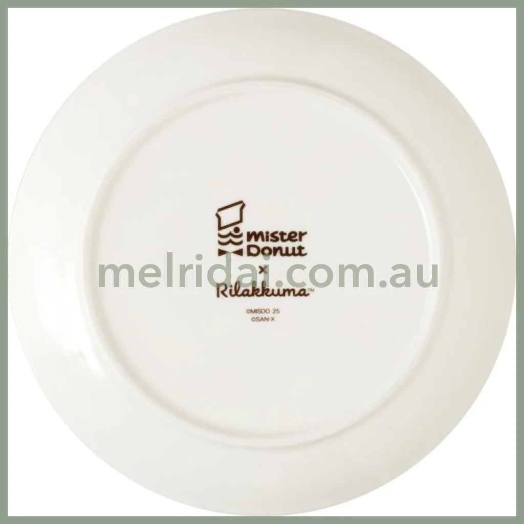 SAN-X | Rilakkuma Ceramic Plate 200×200×23mm (Mister Donut Standing)