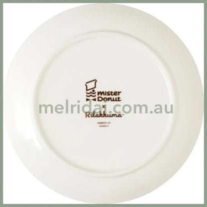 SAN-X | Rilakkuma Ceramic Plate 200×200×23mm (Mister Donut Standing)