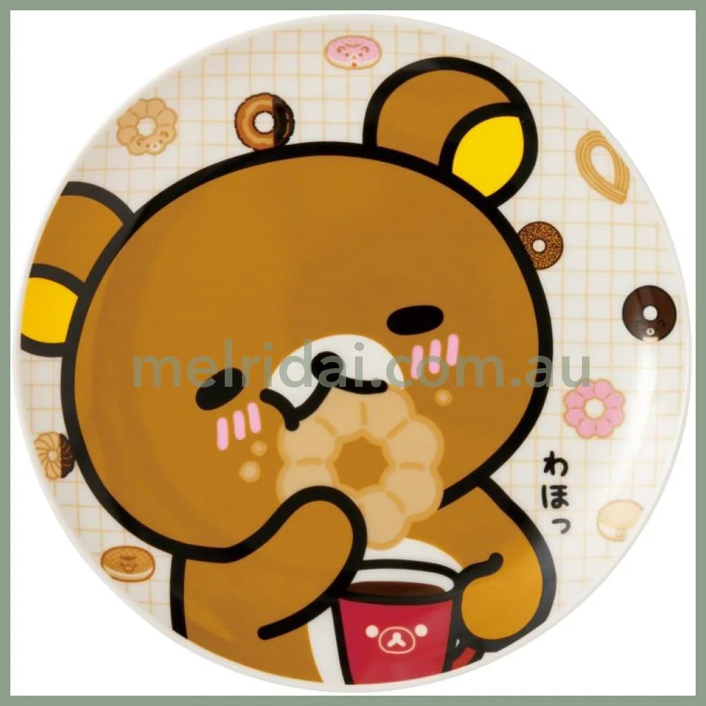 SAN-X | Rilakkuma Ceramic Plate 200×200×23mm (Mister Donut Standing)